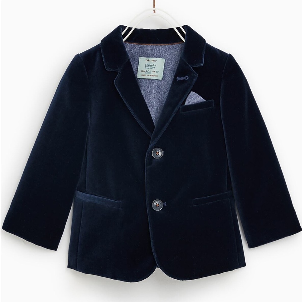Zara boys velvet blazer